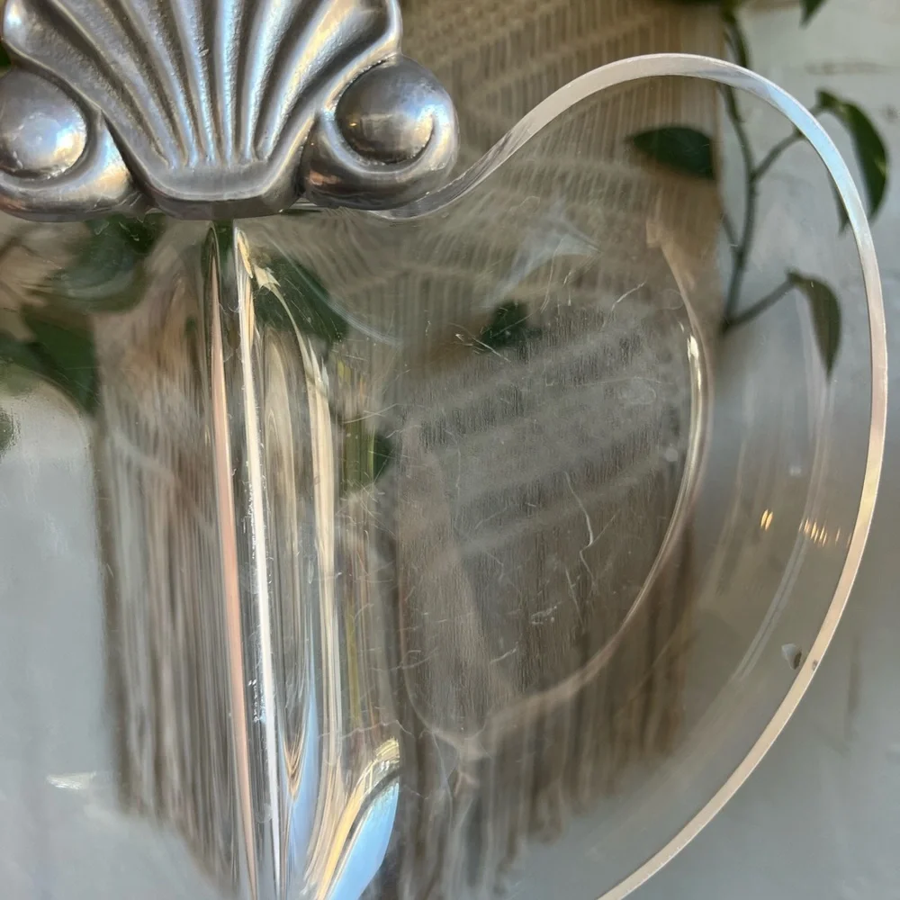 Vintage Acrylic & Pewter Seashell Divided Serving Tray – Coastal Nautical Decor